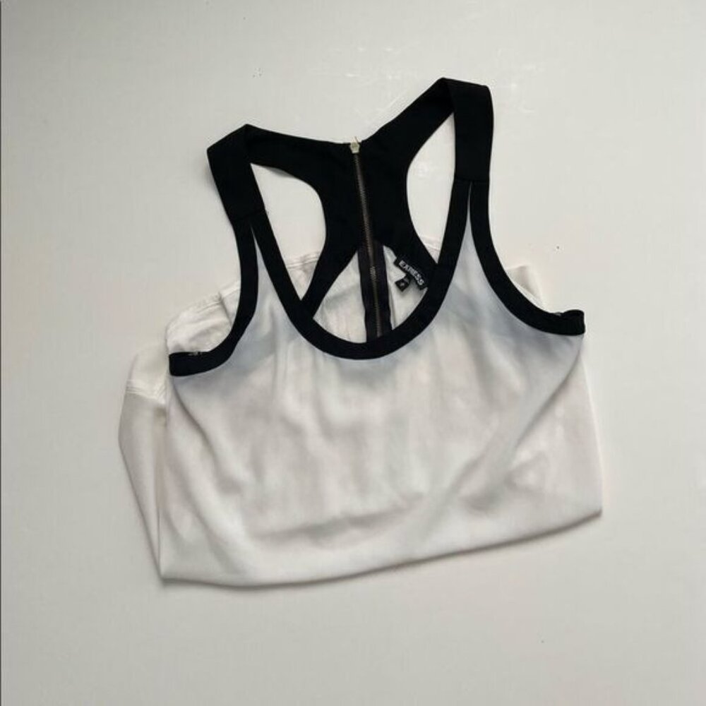 Express Tank Top Medium Mixed Media Sleeveless Old Money Minimalist Quiet Luxury - Picture 7 of 8